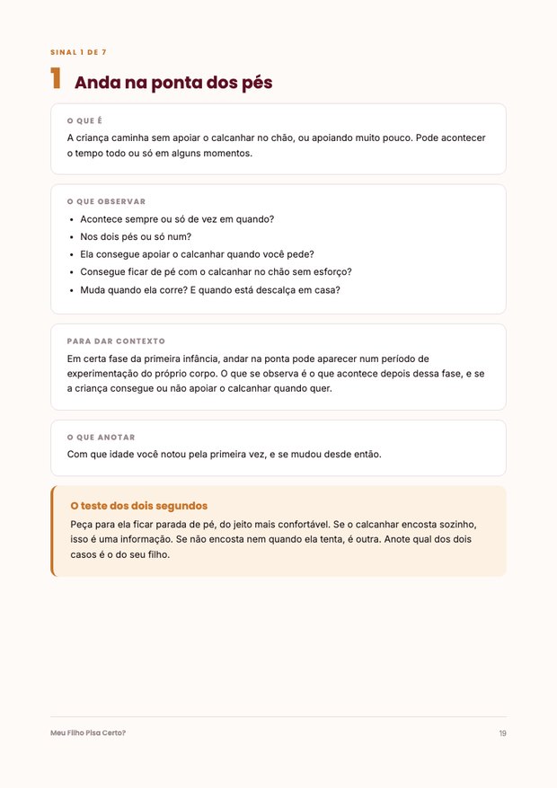 Página de um dos sete sinais